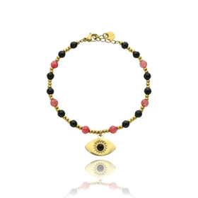 Obrazek Bransoletka ze stali z agatami B99522a