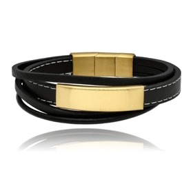 Obrazek Bransoletka męska ze skóry BM97116