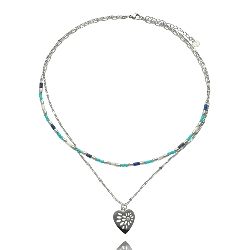 Image sur Naszyjnik ze stali z lapisem lazuli N99523a