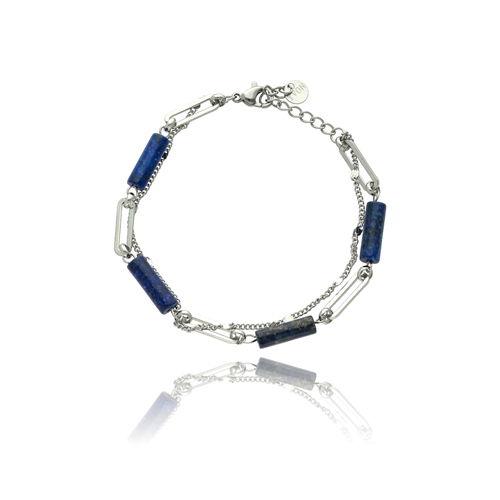 Picture of Bransoletka ze stali z lapisem lazuli B99507a